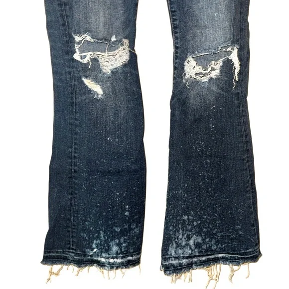 AEO High Rise Super Stretch & Flare Splattered Distressed Jeans - Picture 8 of 14